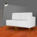 Poltrona Decorativa Alice Lado Esquerdo Pés Trapézio Suede Branco