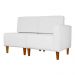 Poltrona Decorativa Alice Lado Esquerdo Pés Trapézio Suede Branco
