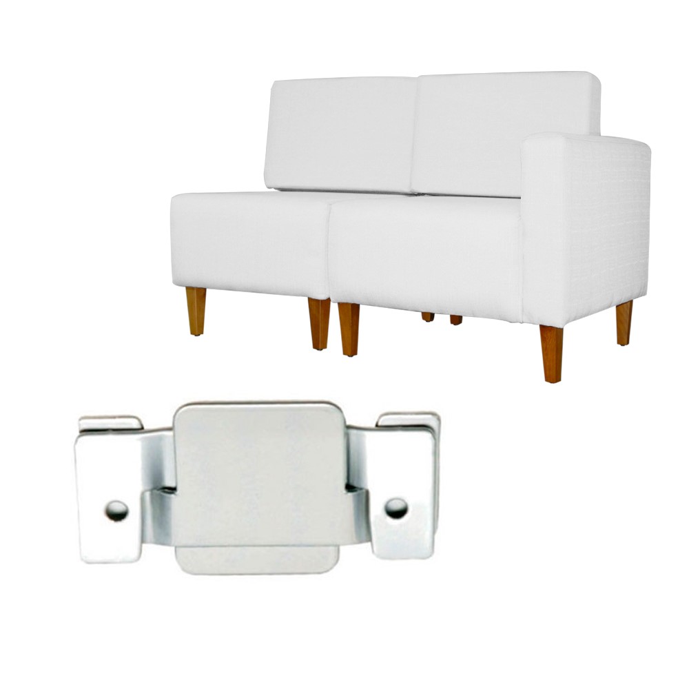 Poltrona Decorativa Alice Lado Esquerdo Pés Trapézio Suede Branco