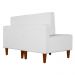Poltrona Decorativa Alice Lado Esquerdo Pés Trapézio Suede Branco