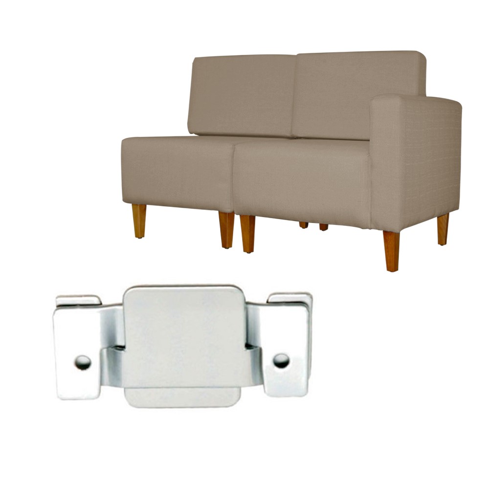 Poltrona Decorativa Alice Lado Esquerdo Pés Trapézio Suede Capuccino