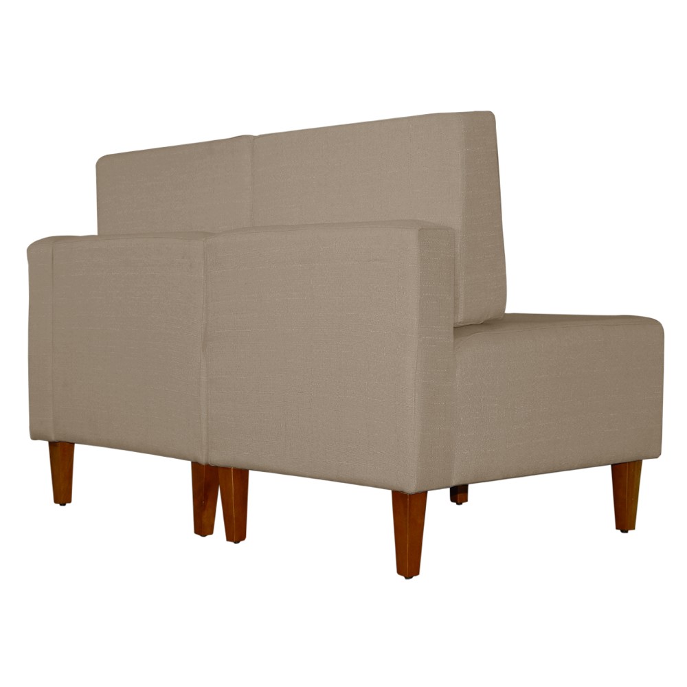 Poltrona Decorativa Alice Lado Esquerdo Pés Trapézio Suede Capuccino
