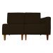 Poltrona Decorativa Alice Lado Esquerdo Pés Trapézio Suede Marrom