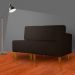Poltrona Decorativa Alice Lado Esquerdo Pés Trapézio Suede Marrom