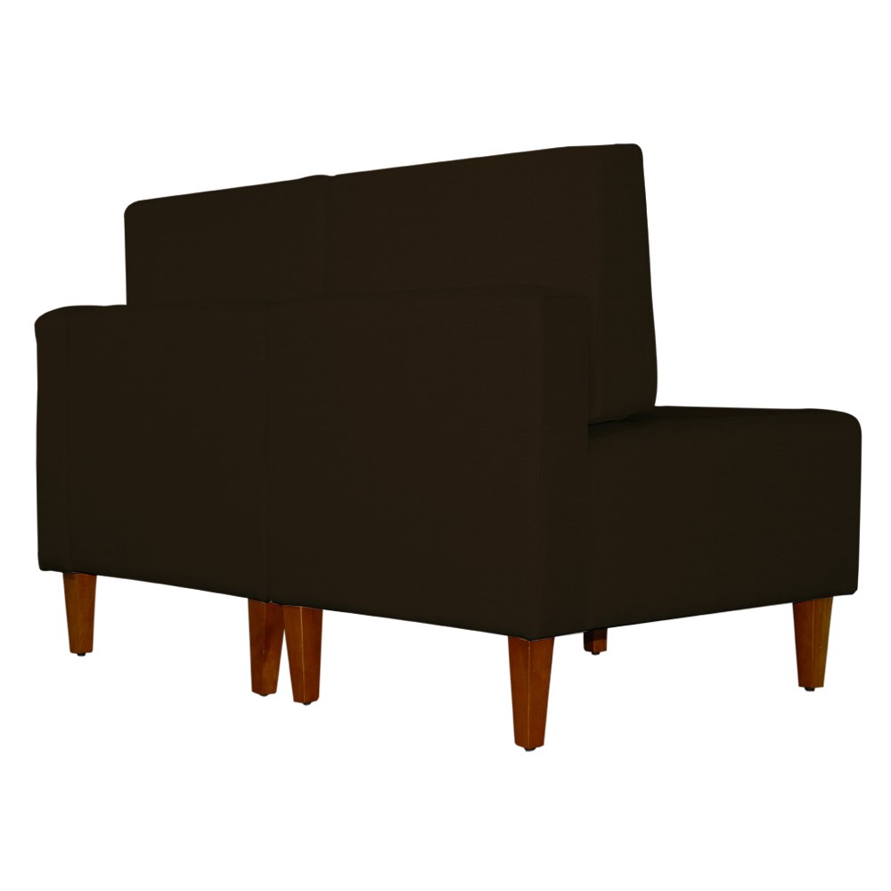 Poltrona Decorativa Alice Lado Esquerdo Pés Trapézio Suede Marrom