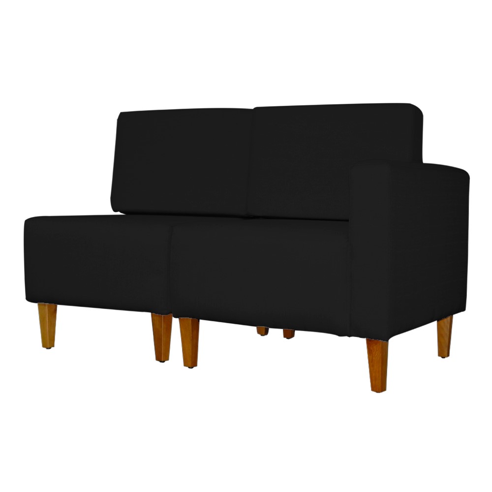Poltrona Decorativa Alice Lado Esquerdo Pés Trapézio Suede Preto