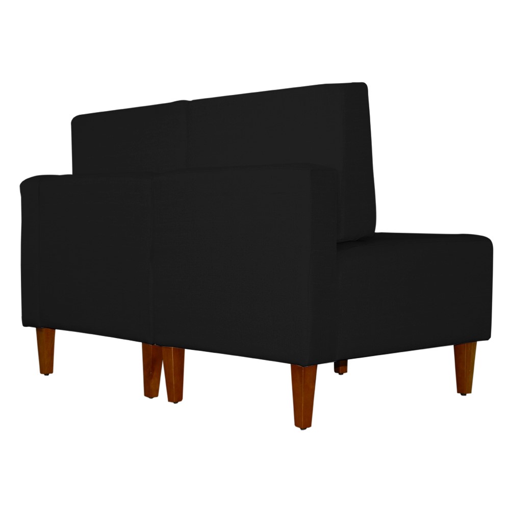 Poltrona Decorativa Alice Lado Esquerdo Pés Trapézio Suede Preto