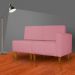 Poltrona Decorativa Alice Lado Esquerdo Pés Trapézio Suede Rosa