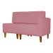 Poltrona Decorativa Alice Lado Esquerdo Pés Trapézio Suede Rosa