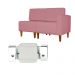 Poltrona Decorativa Alice Lado Esquerdo Pés Trapézio Suede Rosa
