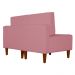 Poltrona Decorativa Alice Lado Esquerdo Pés Trapézio Suede Rosa