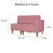 Poltrona Decorativa Alice Lado Esquerdo Pés Trapézio Suede Rosa
