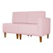 Poltrona Decorativa Alice Lado Esquerdo Pés Trapézio Suede Rosa Bebê