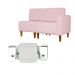 Poltrona Decorativa Alice Lado Esquerdo Pés Trapézio Suede Rosa Bebê