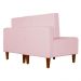 Poltrona Decorativa Alice Lado Esquerdo Pés Trapézio Suede Rosa Bebê
