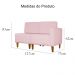 Poltrona Decorativa Alice Lado Esquerdo Pés Trapézio Suede Rosa Bebê