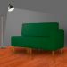 Poltrona Decorativa Alice Lado Esquerdo Pés Trapézio Suede Verde