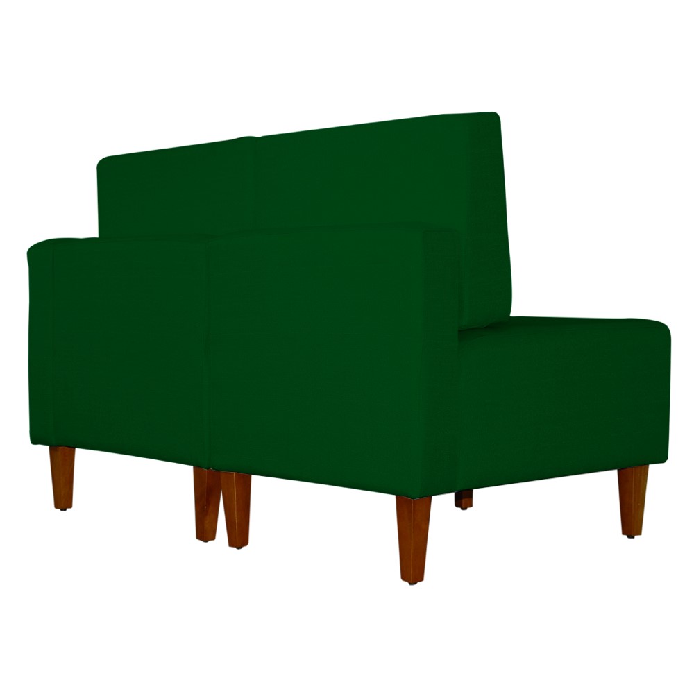 Poltrona Decorativa Alice Lado Esquerdo Pés Trapézio Suede Verde