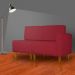 Poltrona Decorativa Alice Lado Esquerdo Pés Trapézio Suede Vermelho