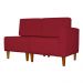 Poltrona Decorativa Alice Lado Esquerdo Pés Trapézio Suede Vermelho