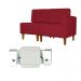 Poltrona Decorativa Alice Lado Esquerdo Pés Trapézio Suede Vermelho