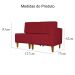 Poltrona Decorativa Alice Lado Esquerdo Pés Trapézio Suede Vermelho