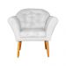 Poltrona Decorativa Amélia Pés Palito Suede Branco - DS Estofados