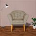 Poltrona Decorativa Amélia Pés Palito Suede Capuccino - DS Estofados