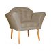 Poltrona Decorativa Amélia Pés Palito Suede Capuccino - DS Estofados