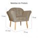 Poltrona Decorativa Amélia Pés Palito Suede Capuccino - DS Estofados