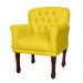 Poltrona Decorativa Anita Pés Luis XV Suede Amarelo - DS Estofados