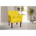 Poltrona Decorativa Anita Pés Luis XV Suede Amarelo - DS Estofados