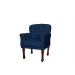 Poltrona Decorativa Anita Pés Luis XV Suede Azul Marinho - DS Estofados