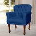 Poltrona Decorativa Anita Pés Luis XV Suede Azul Marinho - DS Estofados