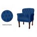 Poltrona Decorativa Anita Pés Luis XV Suede Azul Marinho - DS Estofados