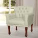 Poltrona Decorativa Anita Pés Luis XV Suede Bege - DS Estofados