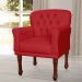 Poltrona Decorativa Anita Pés Luis XV Suede Vermelho - DS Estofados