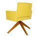 Poltrona Decorativa Camila Pés Madeira Giratório Suede Amarelo - DS Estofados