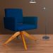 Poltrona Decorativa Camila Pés Madeira Giratório Suede Azul Marinho - DS Estofados