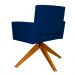 Poltrona Decorativa Camila Pés Madeira Giratório Suede Azul Marinho - DS Estofados