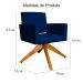 Poltrona Decorativa Camila Pés Madeira Giratório Suede Azul Marinho - DS Estofados