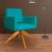Poltrona Decorativa Camila Pés Madeira Giratório Suede Azul Turquesa - DS Estofados