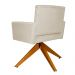 Poltrona Decorativa Camila Pés Madeira Giratório Suede Bege - DS Estofados