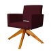 Poltrona Decorativa Camila Pés Madeira Giratório Suede Bordô - DS Estofados