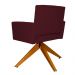Poltrona Decorativa Camila Pés Madeira Giratório Suede Bordô - DS Estofados