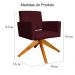Poltrona Decorativa Camila Pés Madeira Giratório Suede Bordô - DS Estofados