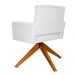 Poltrona Decorativa Camila Pés Madeira Giratório Suede Branco - DS Estofados