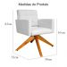 Poltrona Decorativa Camila Pés Madeira Giratório Suede Branco - DS Estofados