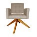 Poltrona Decorativa Camila Pés Madeira Giratório Suede Capuccino - DS Estofados