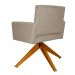 Poltrona Decorativa Camila Pés Madeira Giratório Suede Capuccino - DS Estofados